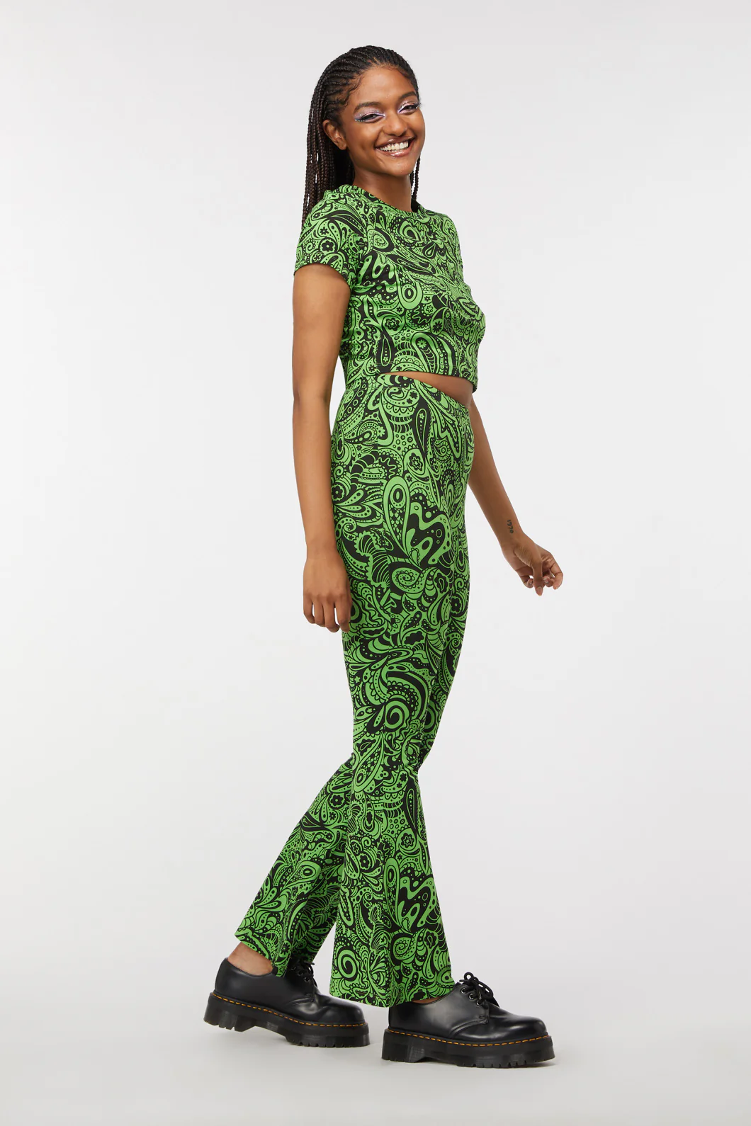 Acid Paisley Jersey Flares - Image 7