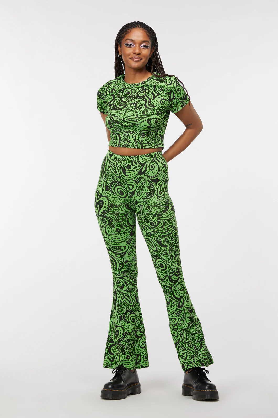 Acid Paisley Jersey Flares - Image 8