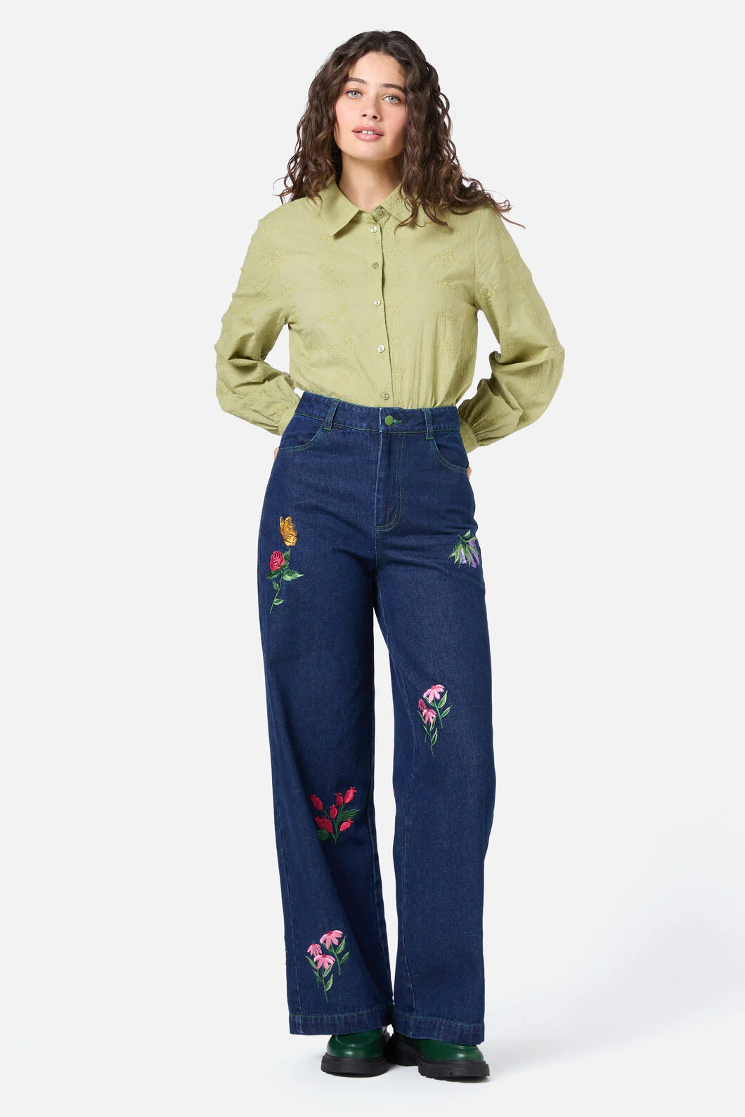 Ada Embroidered Flower Shirt - Image 3