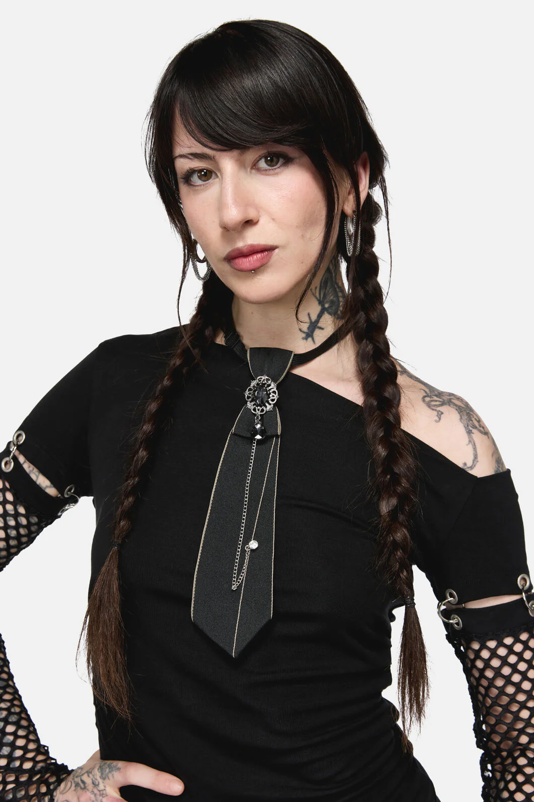 Adjustable Neck Tie With Charm