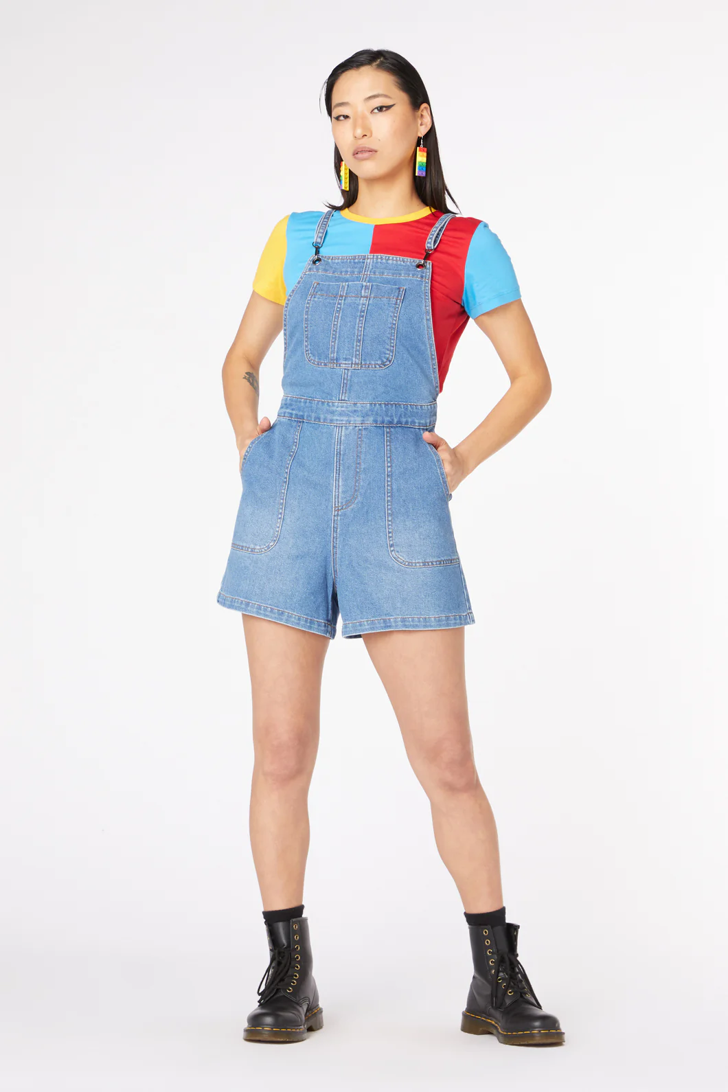 Aggro Bib Denim Playsuit - Image 2
