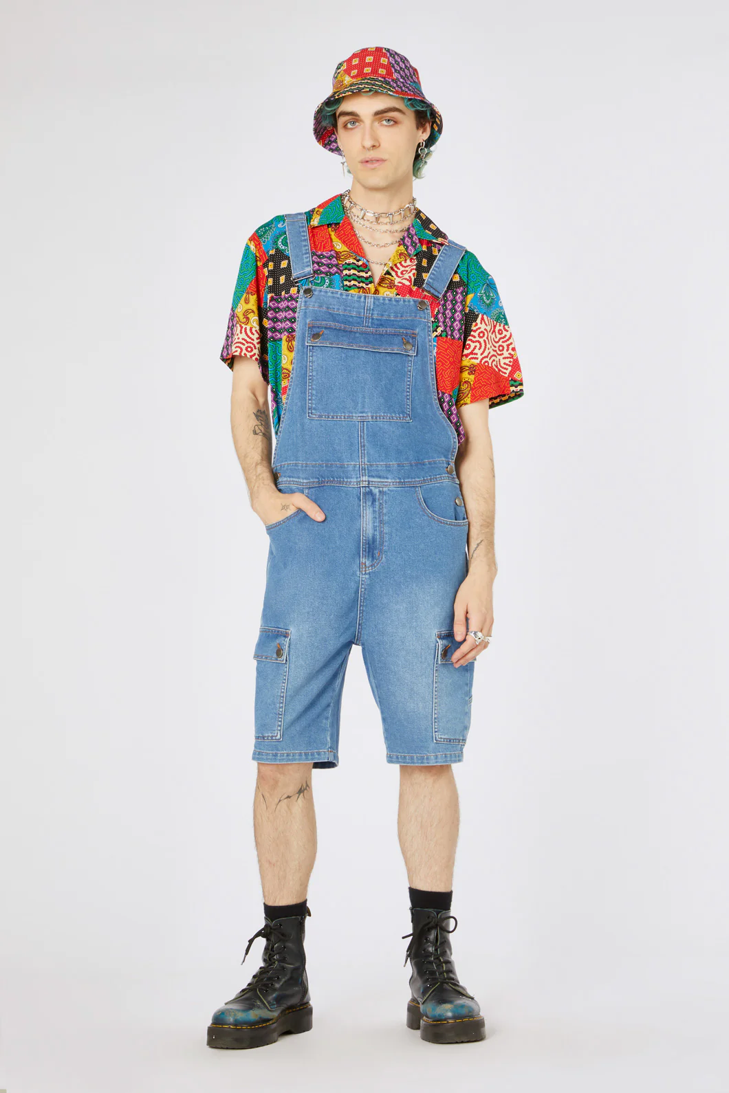 Aggro Denim Short Overall - Image 2
