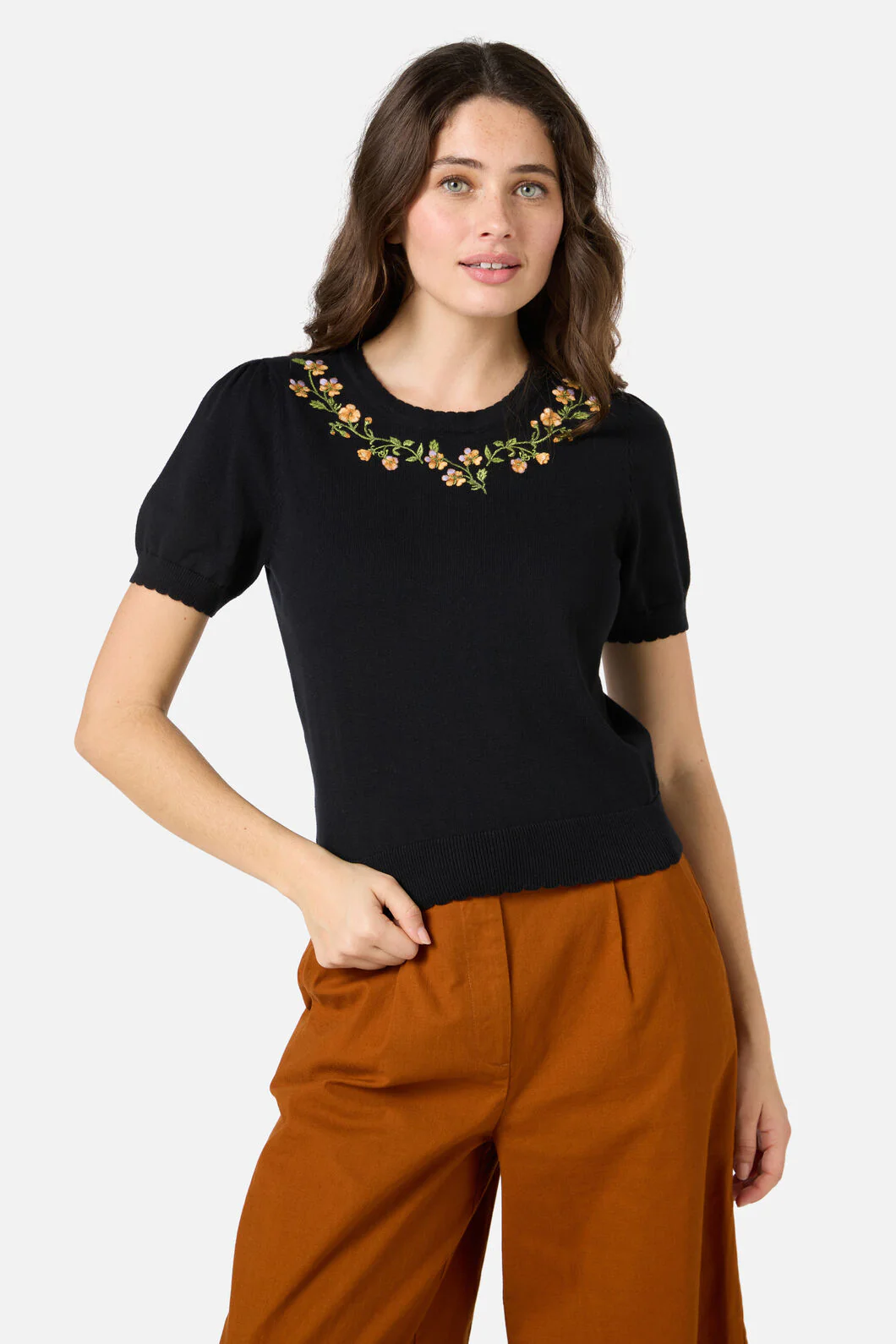 Alyssa Embroidered Knit Top - Image 2