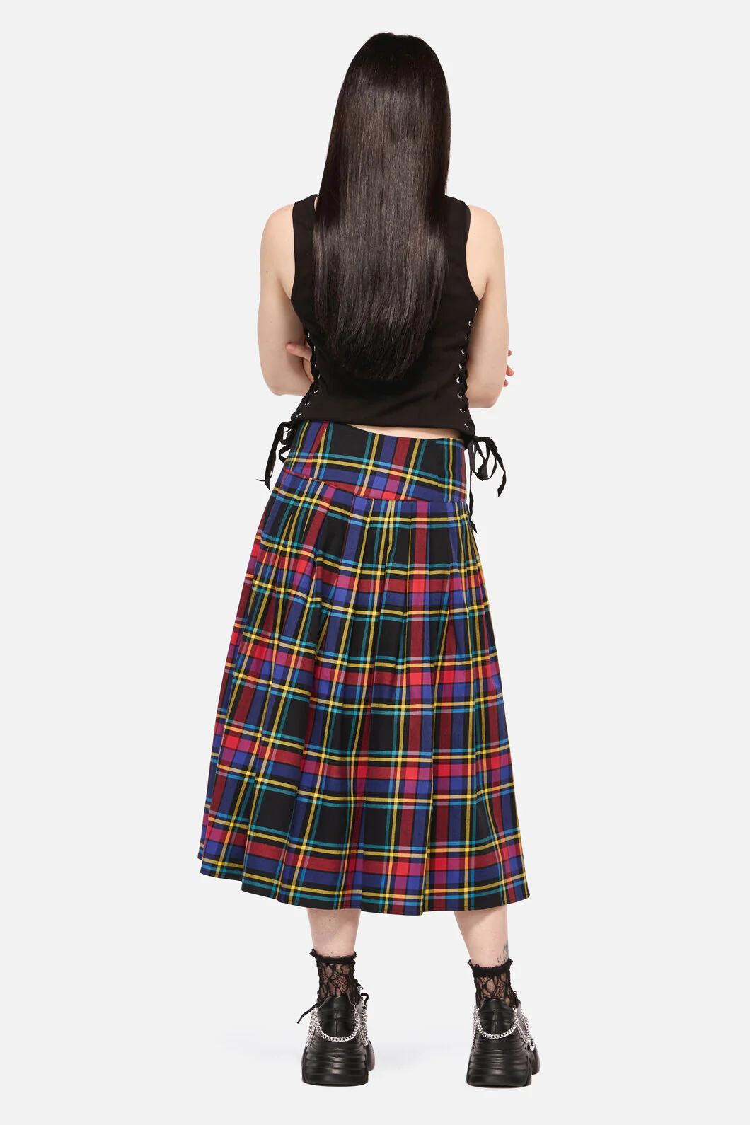 Anarchic Tartan Midi Skirt - Image 3
