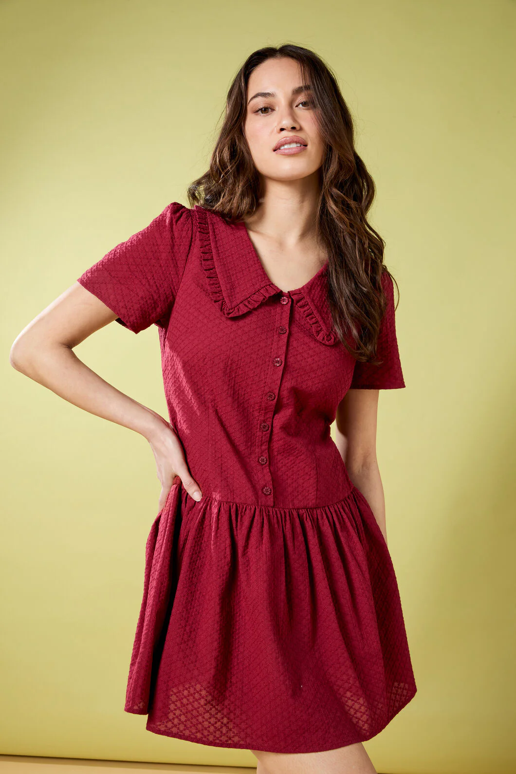 Andrea Drop Waist Mini Dress - Image 2