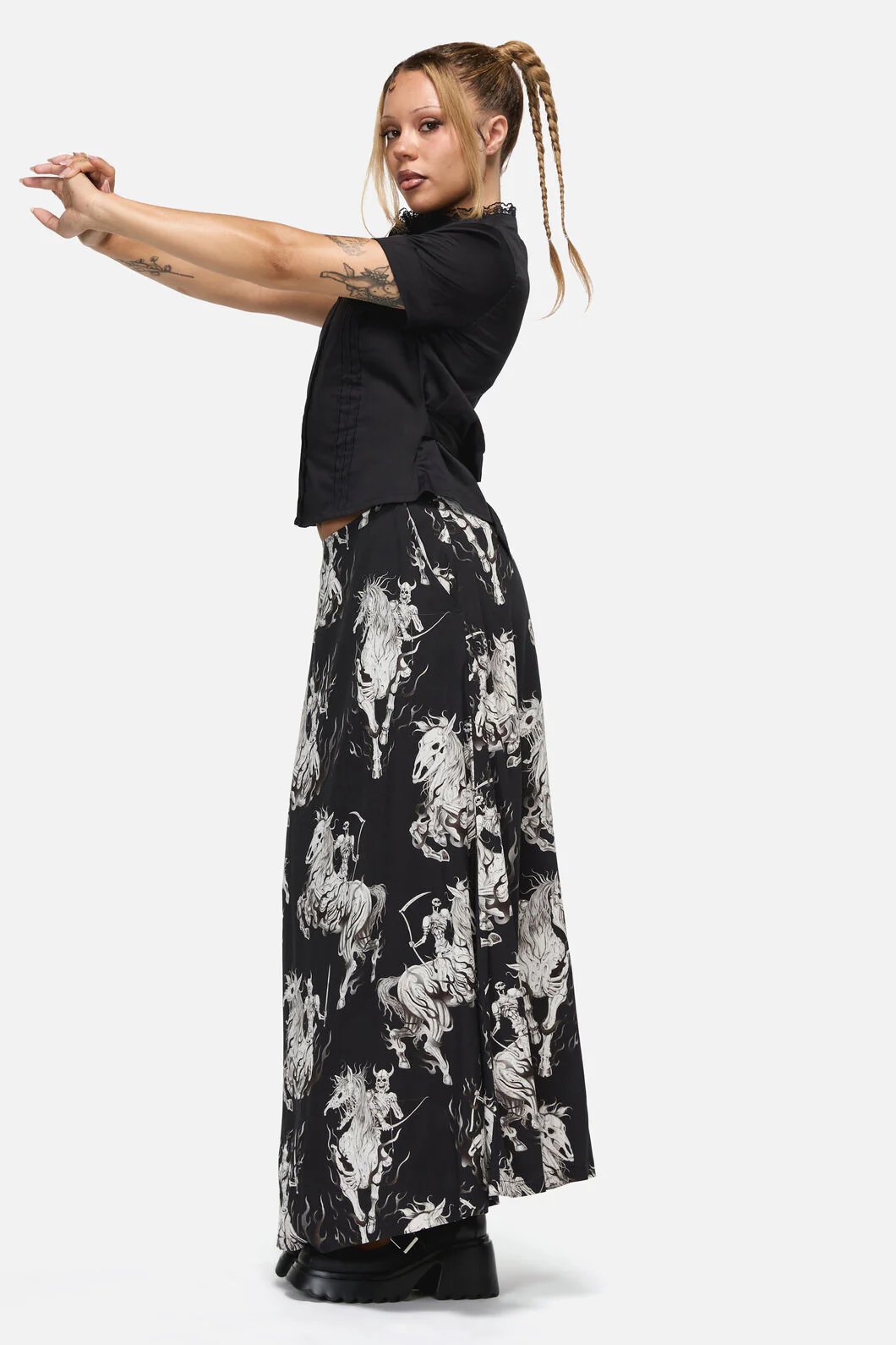 Apocalypse Goth Midi Skirt - Image 4