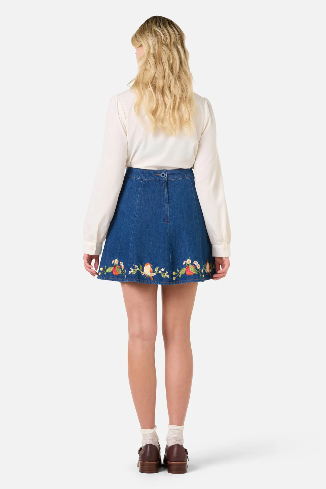 Apple & Robin Emb Mini Skirt - Image 4