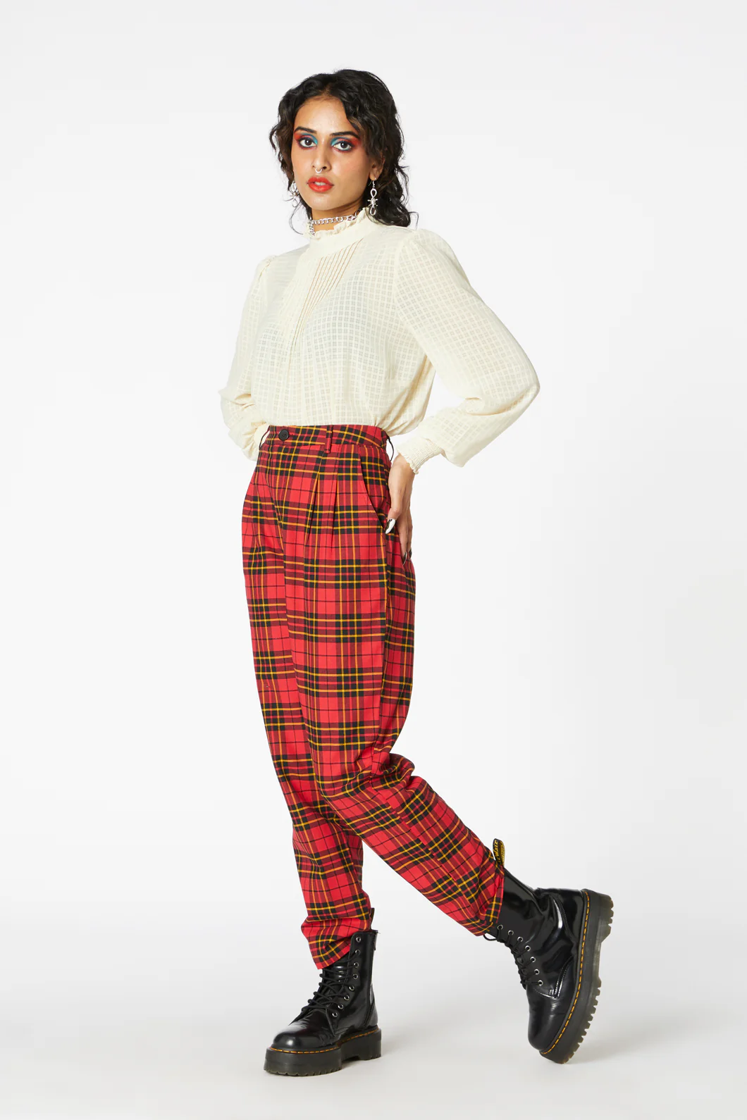 Arcana Tartan Pleated Pant - Image 17