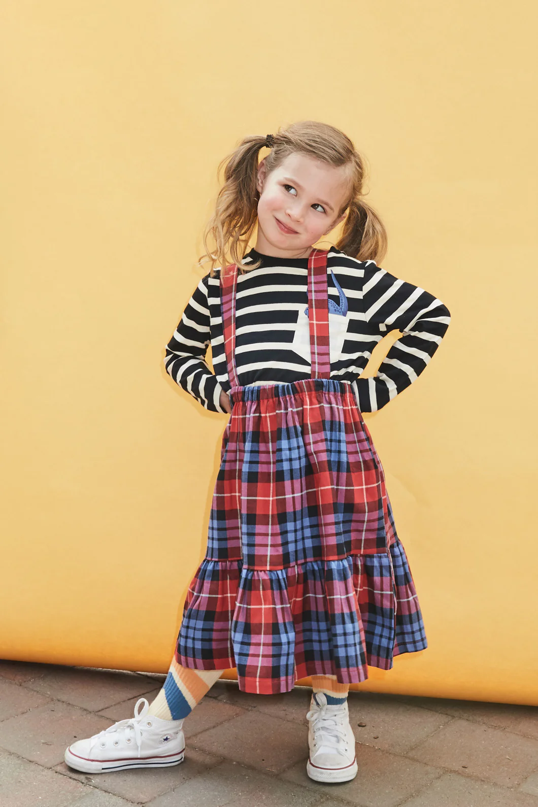 Babe Kids Check Braces Skirt - Image 2
