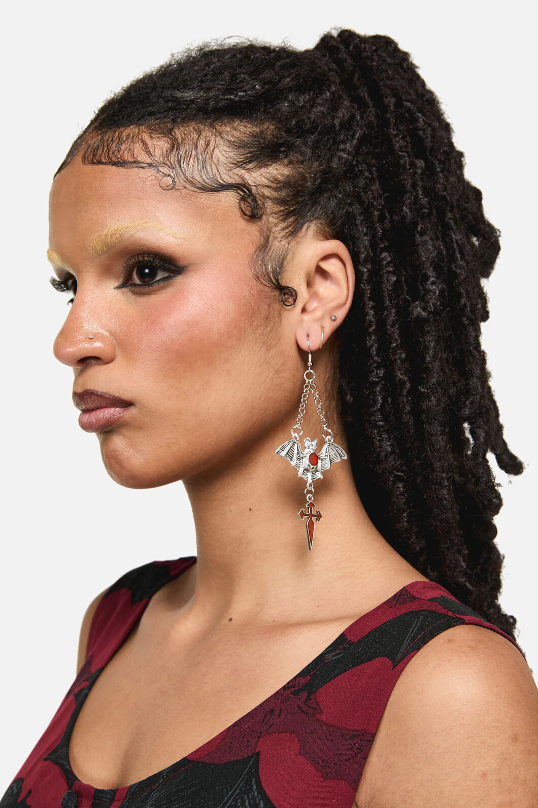 Bat Cross Earring - Image 2