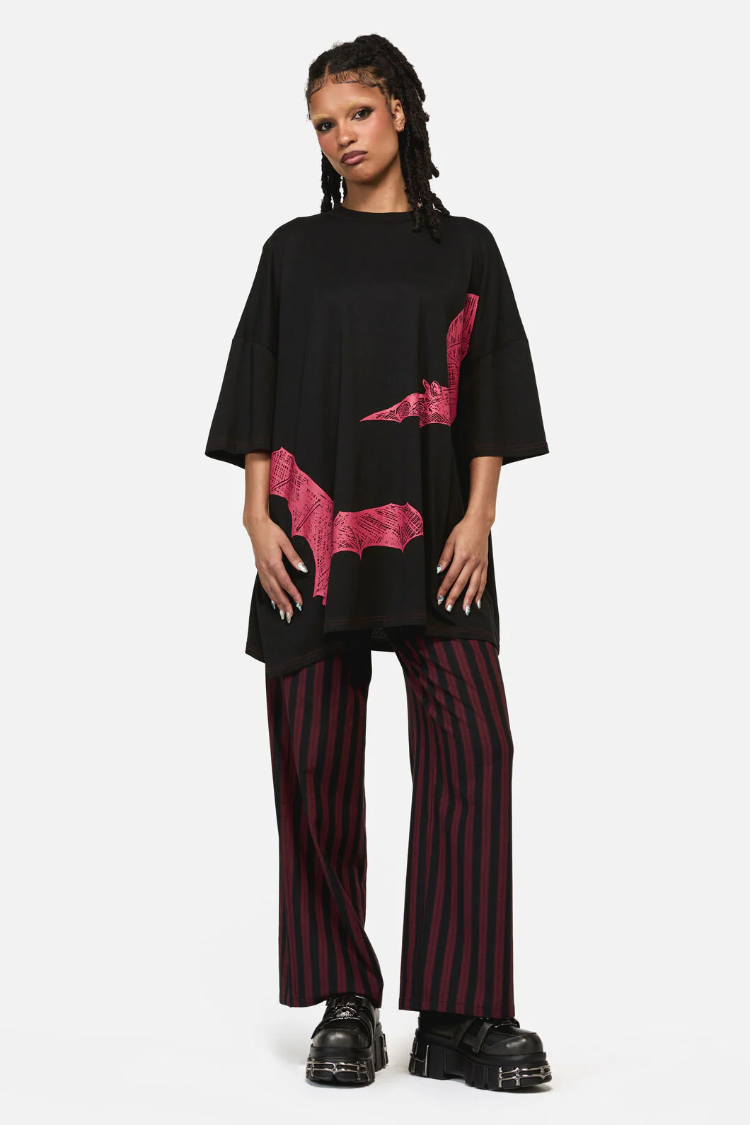 Batz Print Goth Oversized Tee - Image 4