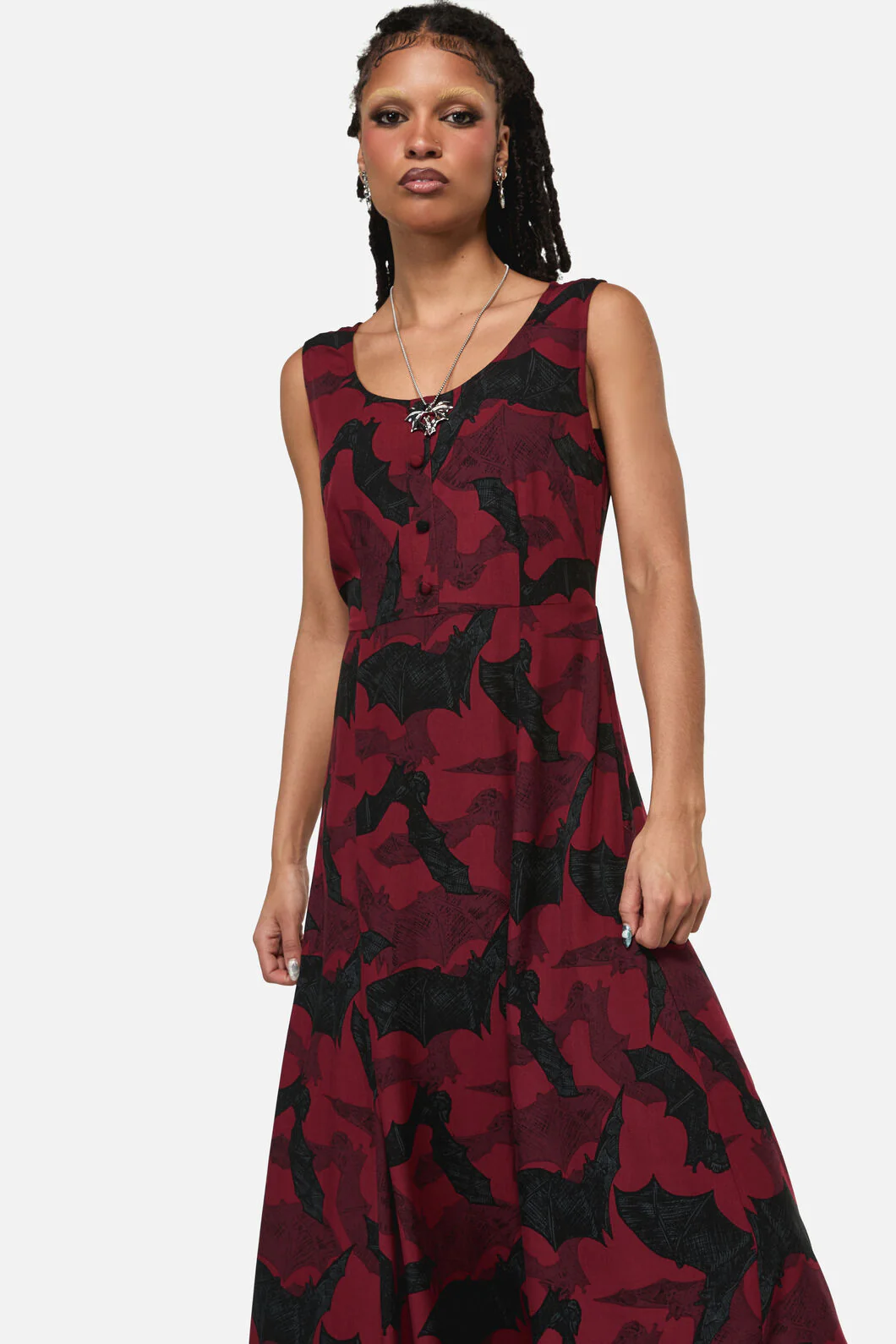 Batz Sleeveless Goth Midi Dress - Image 4