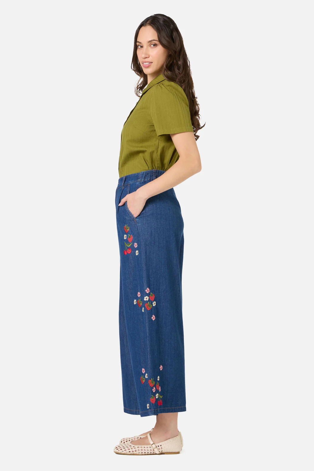 Berry Bloom Emb Culotte - Image 3
