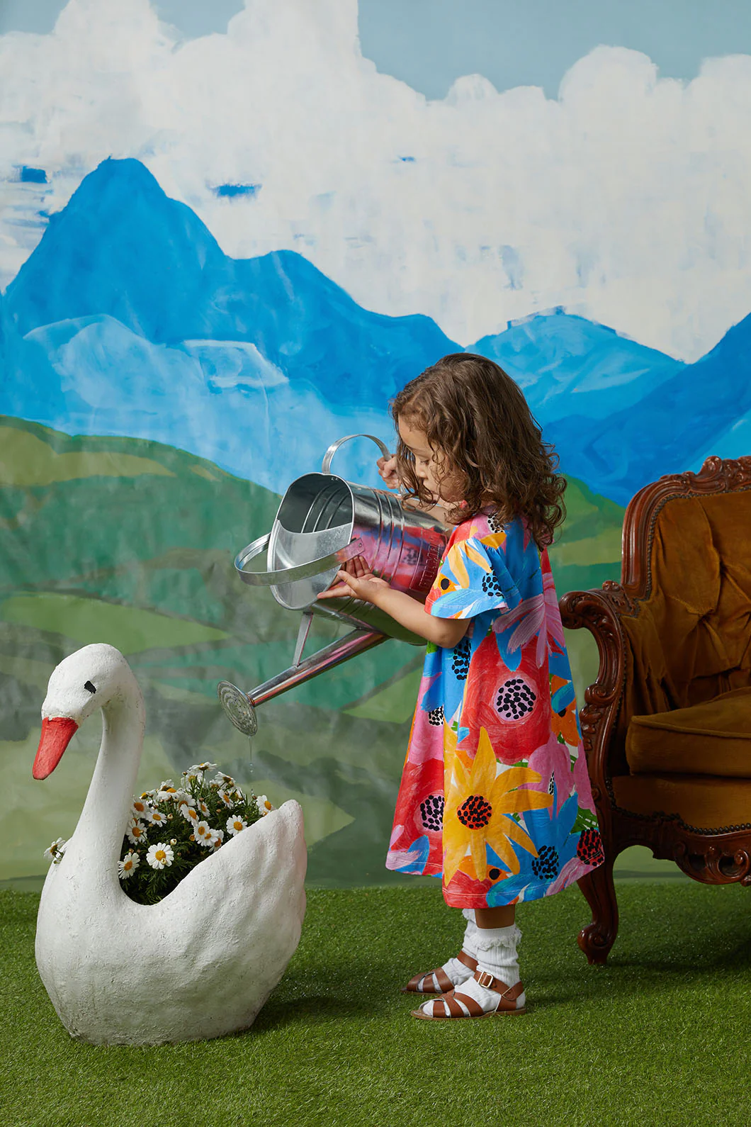 Big Floral Kids Dress - Image 4