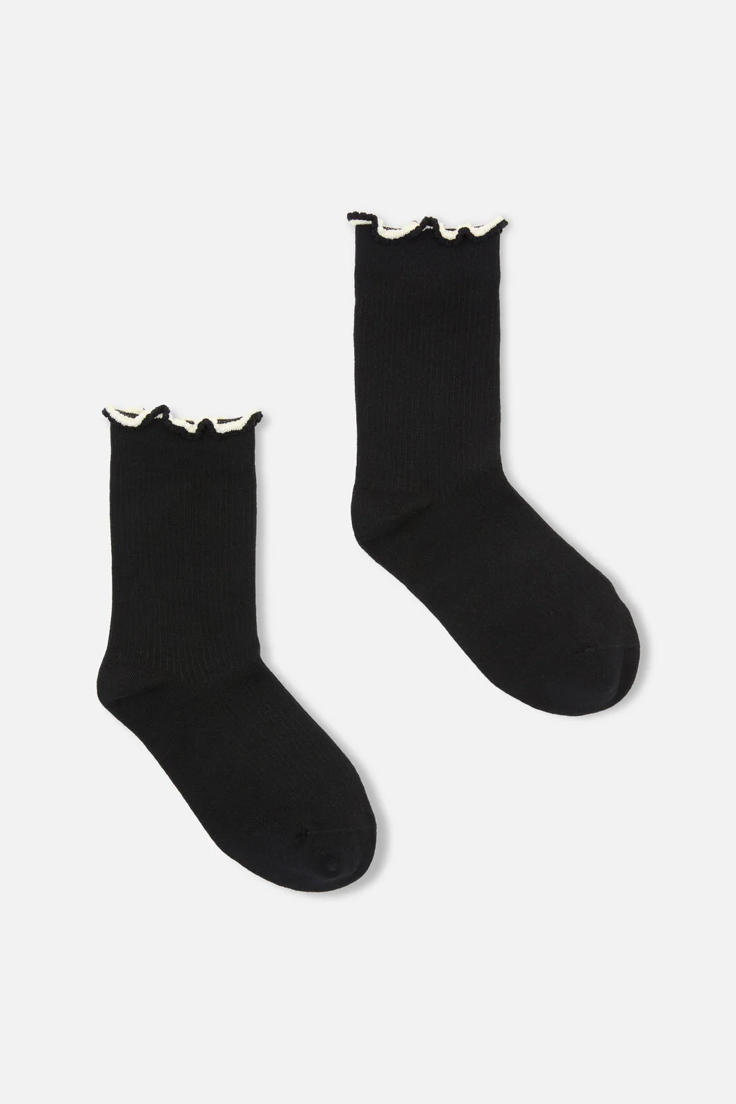 Black Frill Top Sock