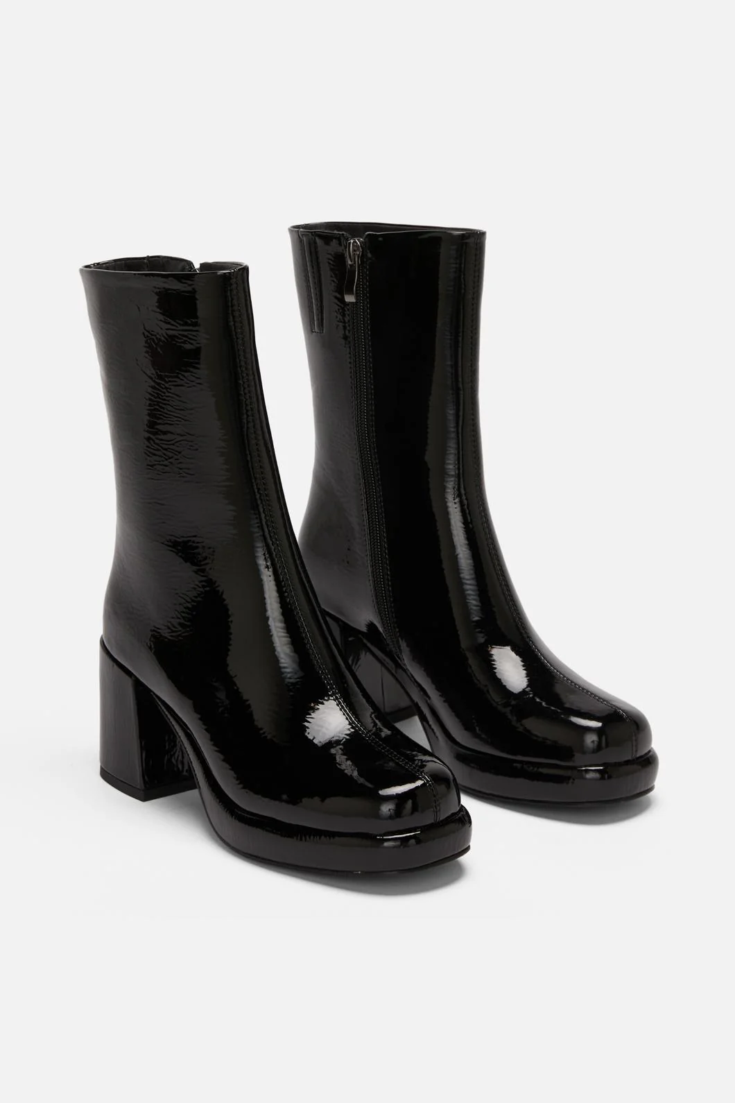 Black Patent Short Boot - Image 2
