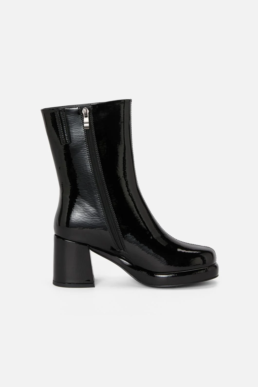 Black Patent Short Boot - Image 4