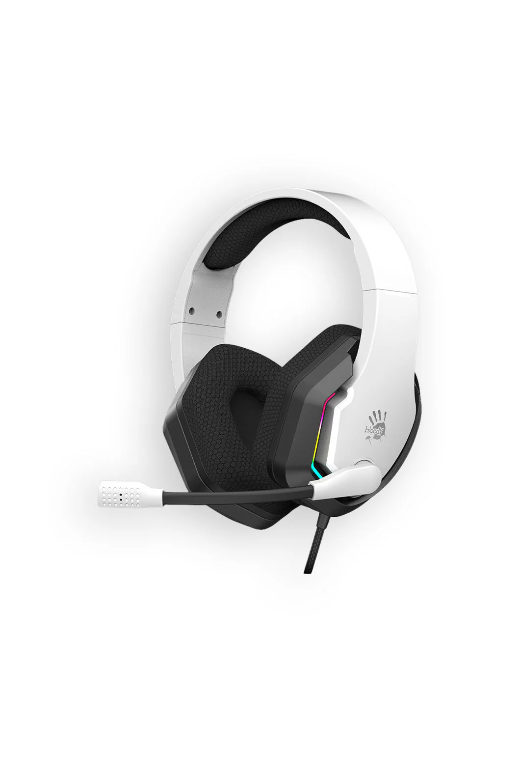 Bloody G260P Neon White 3.5mm Wired Over-Ear Stereo LED Gaming Headphones