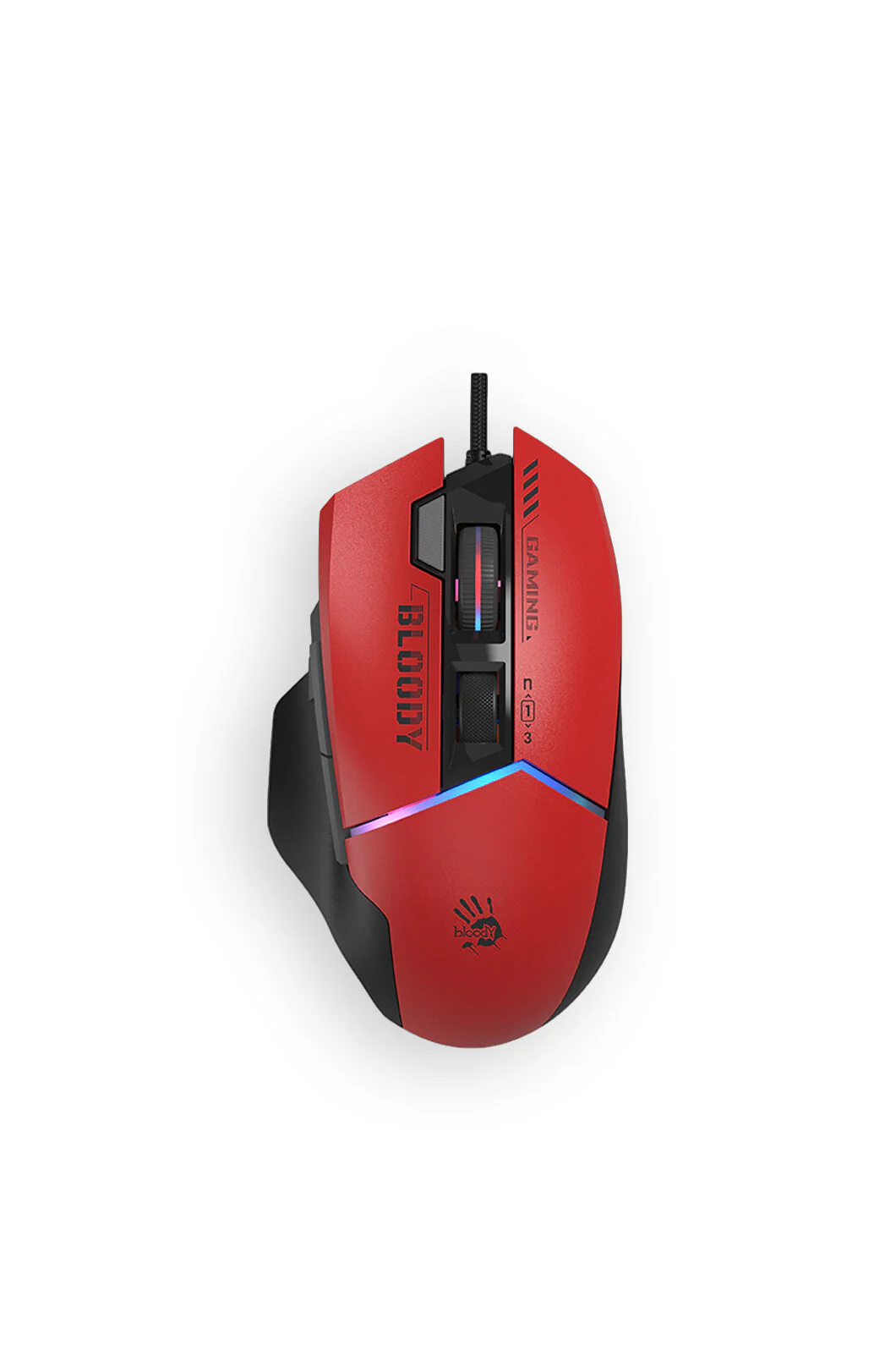 Bloody W95 Ultra Ex-Fire Sports Red Full Size Extra Fire Button 5-Zone RGB Gaming Mouse