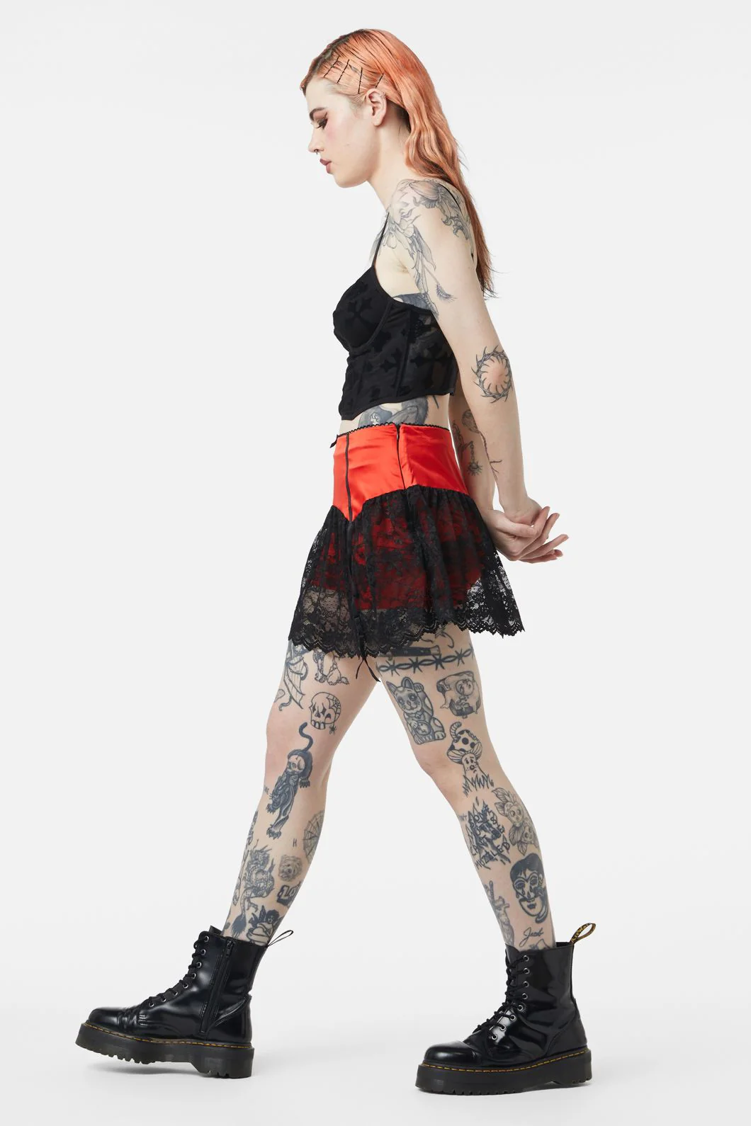 Boudoir Satin Lace Skort - Image 9