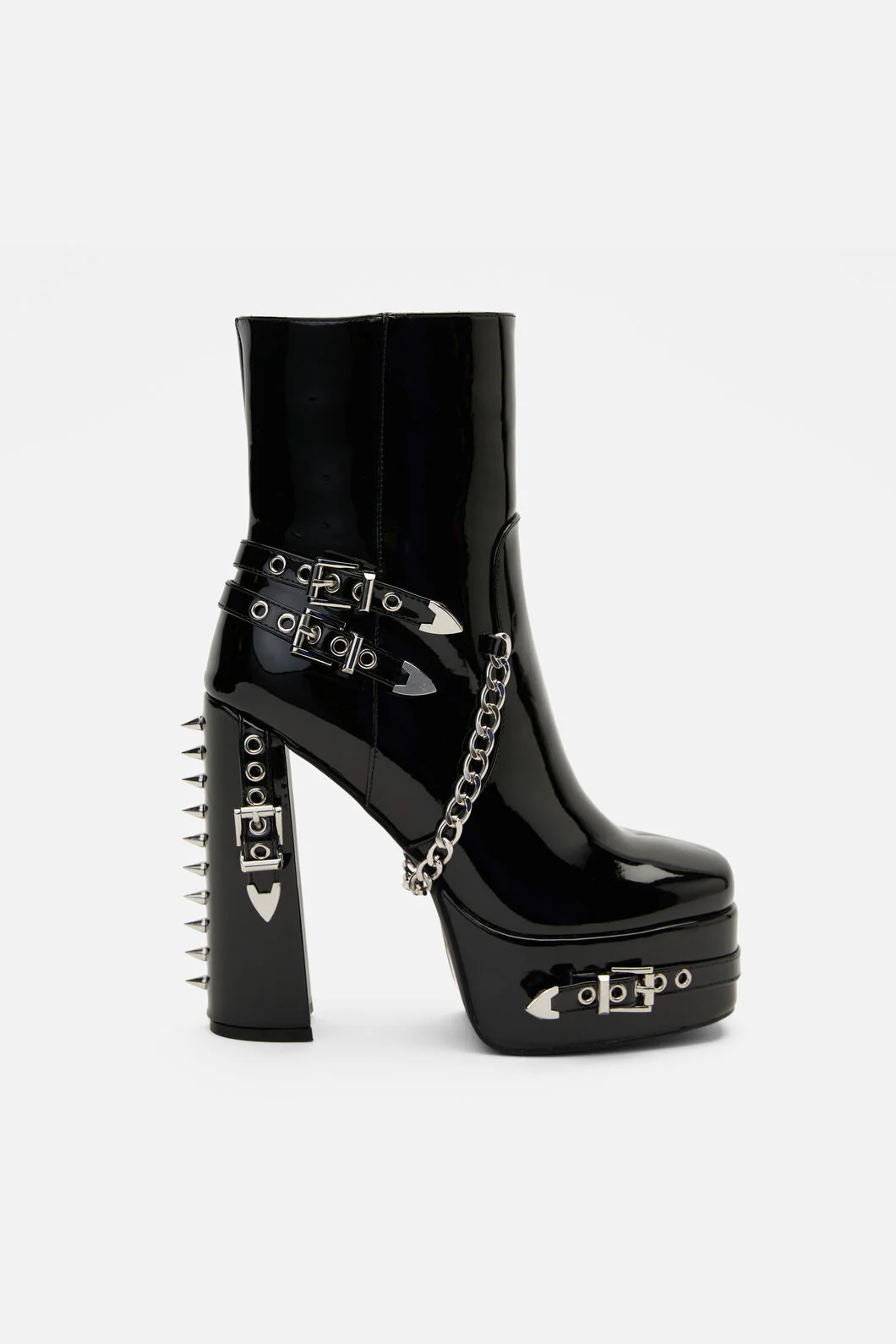 Buckle Patent Heel Boots - Image 3
