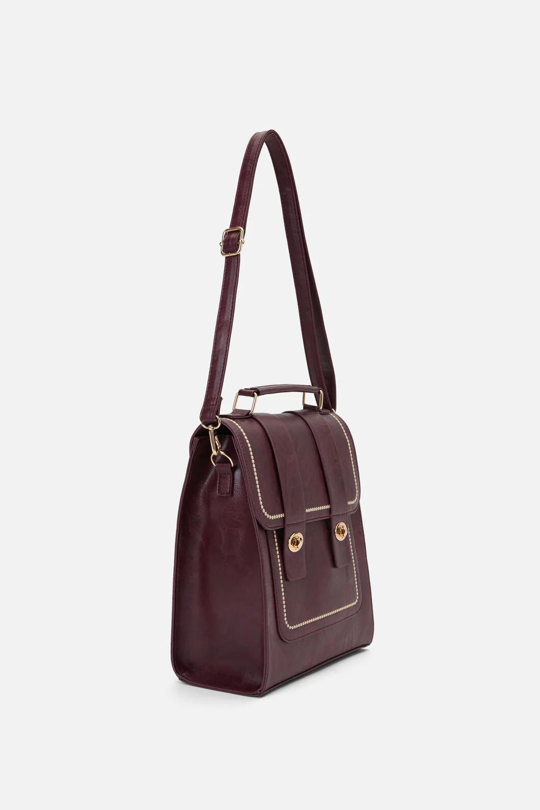 Burgundy Two Way Satchel - Image 5