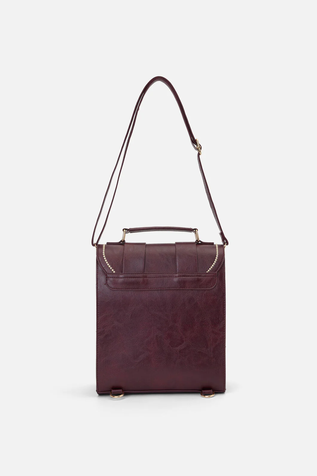 Burgundy Two Way Satchel - Image 6