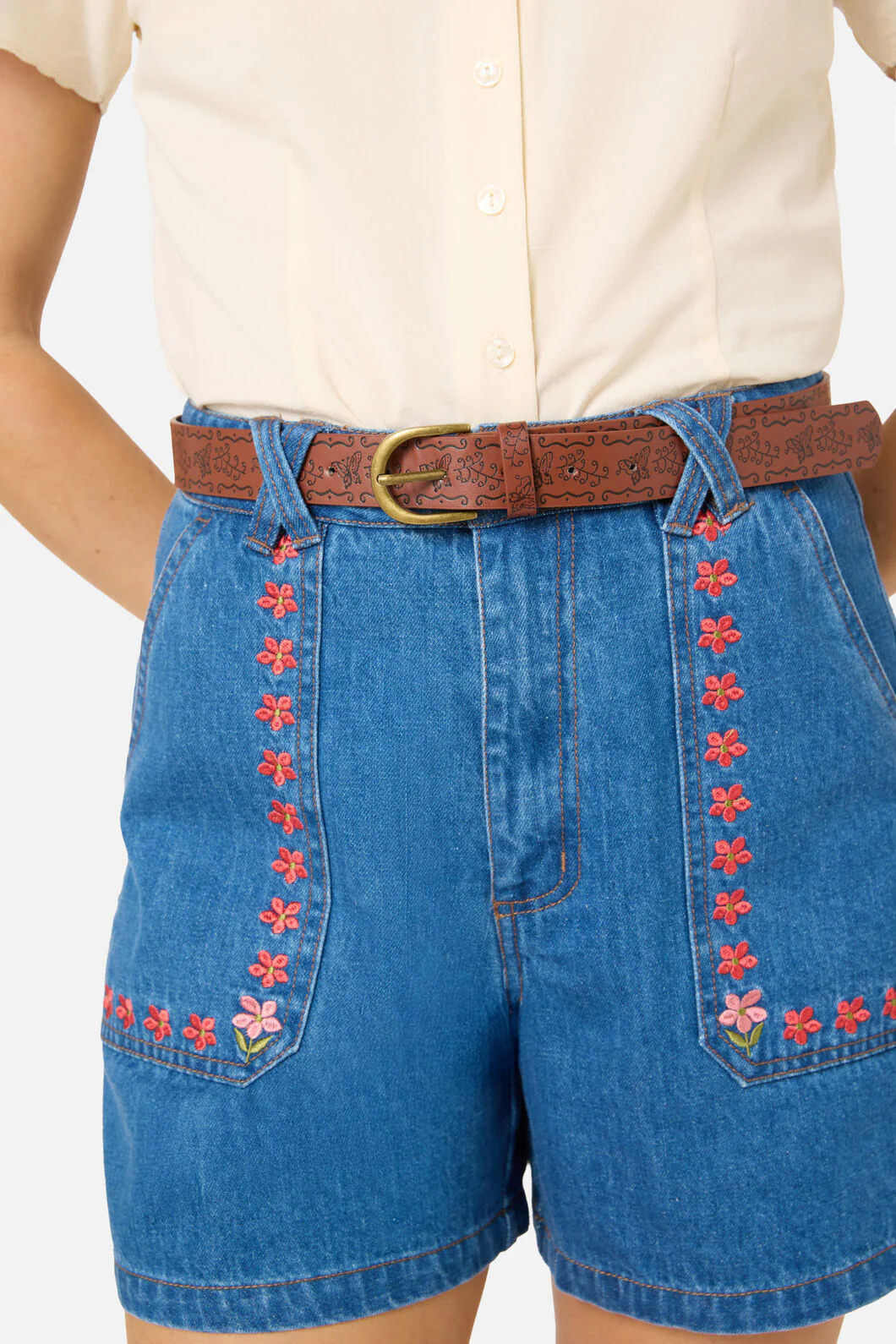 Butterfly Debossed Vintage Belt - Image 2