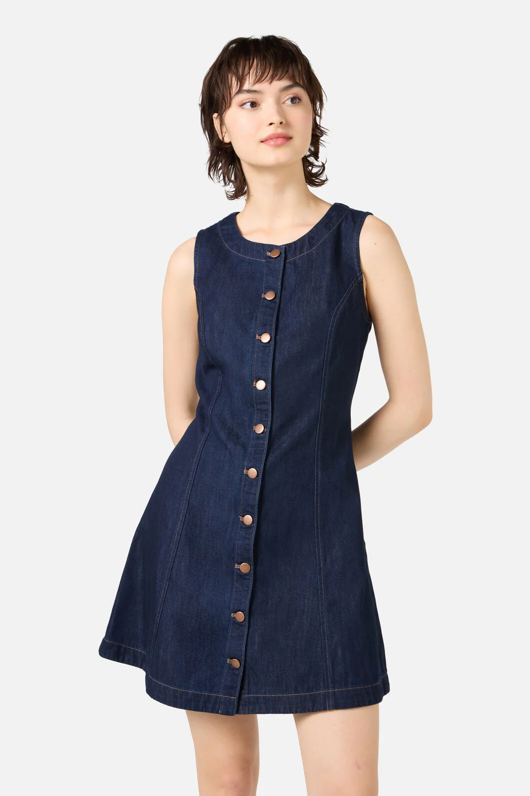 Camille Denim Mini Dress - Image 2