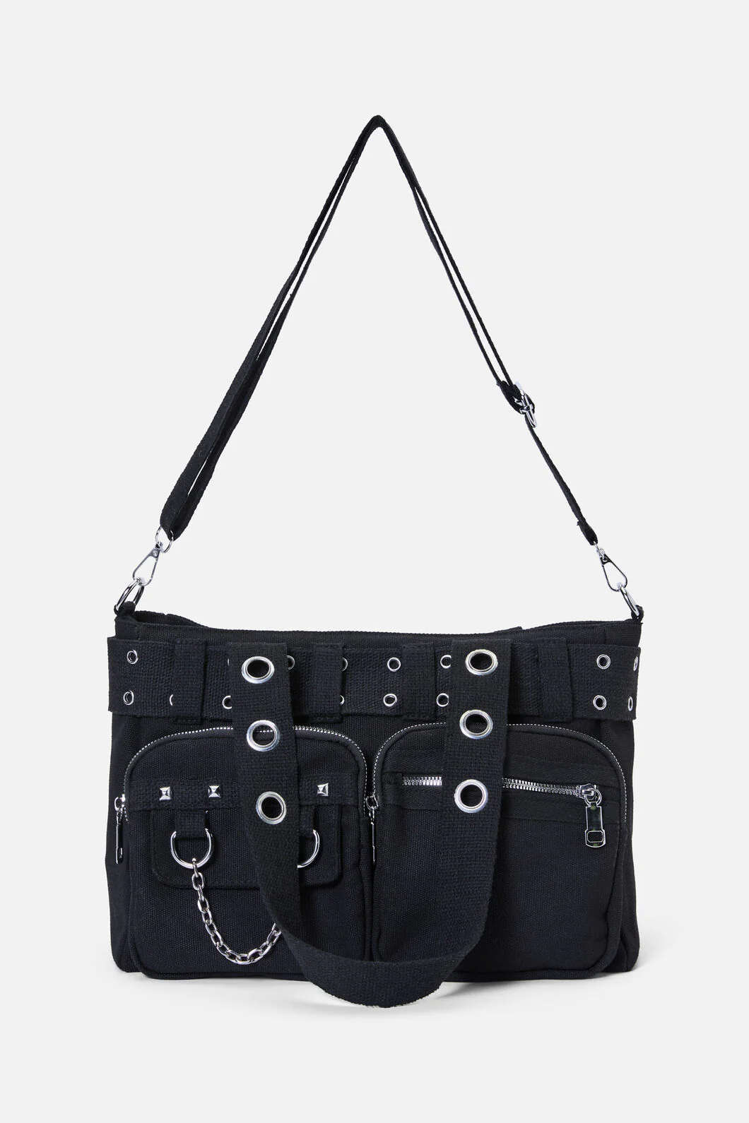 Canvas Stud Pocket Bag - Image 4