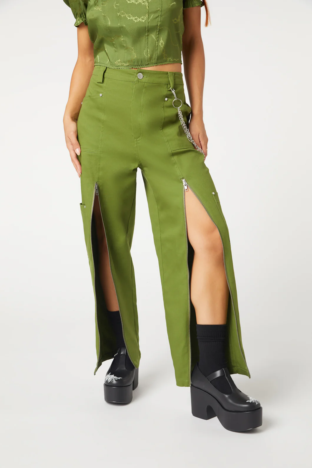 Cargo Drill Zipper Pants - Image 6