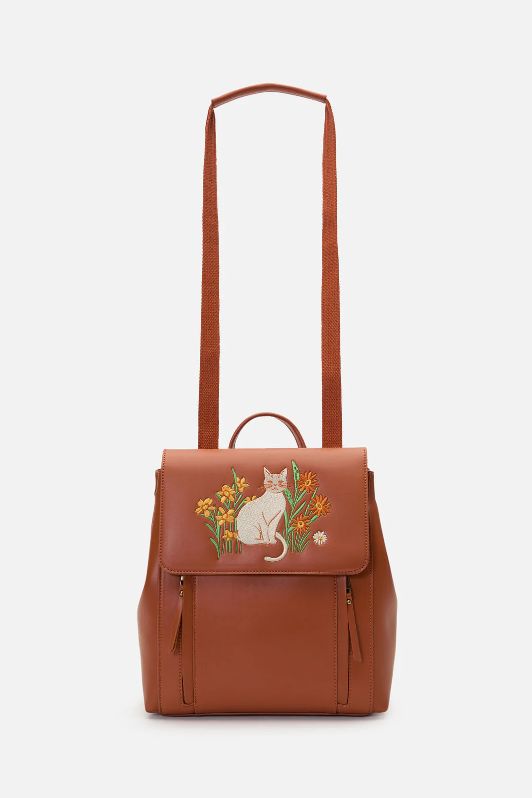 Cat & Flora Embroidery Backpack - Image 3