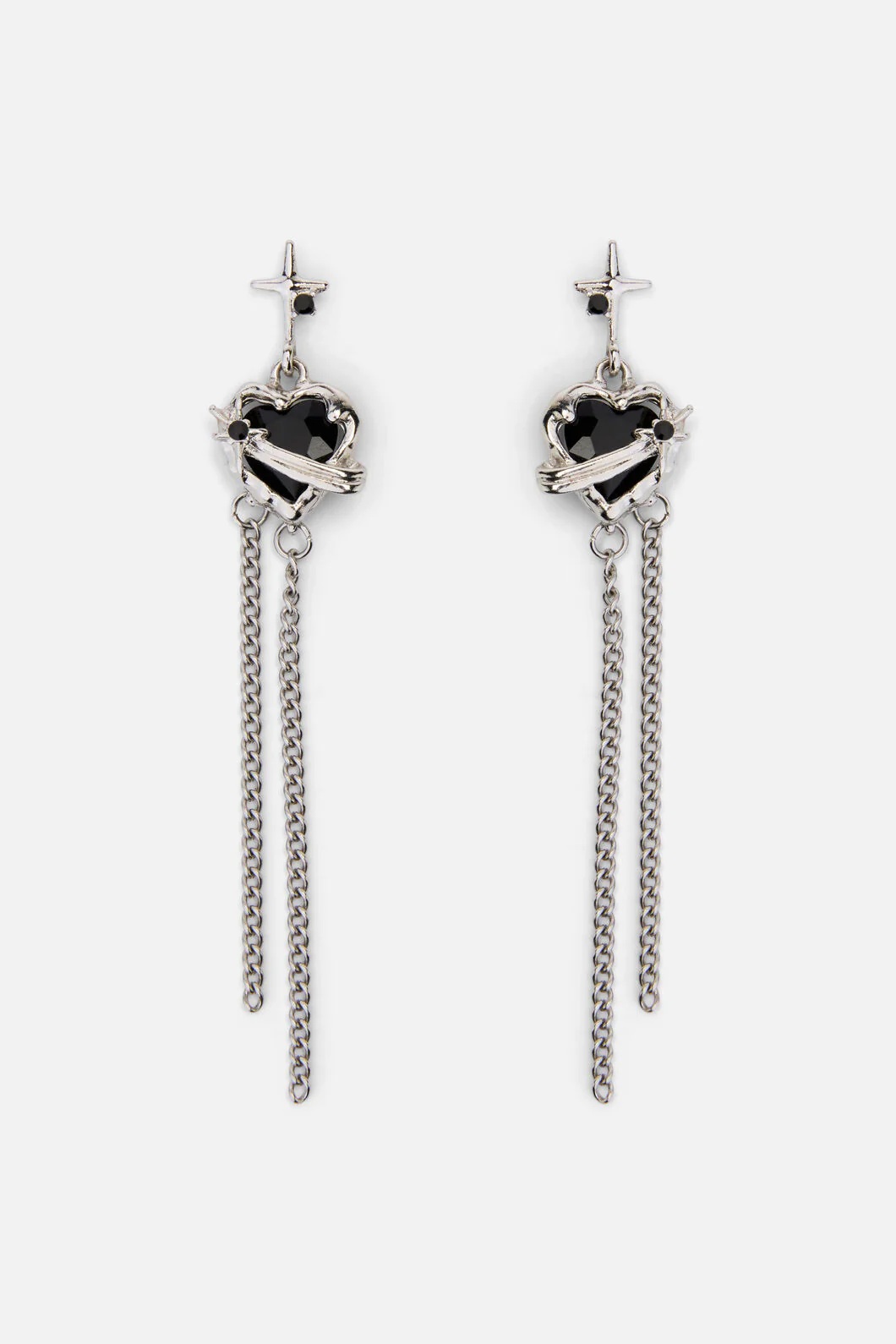 Celeste Black Heart Earrings - Image 3