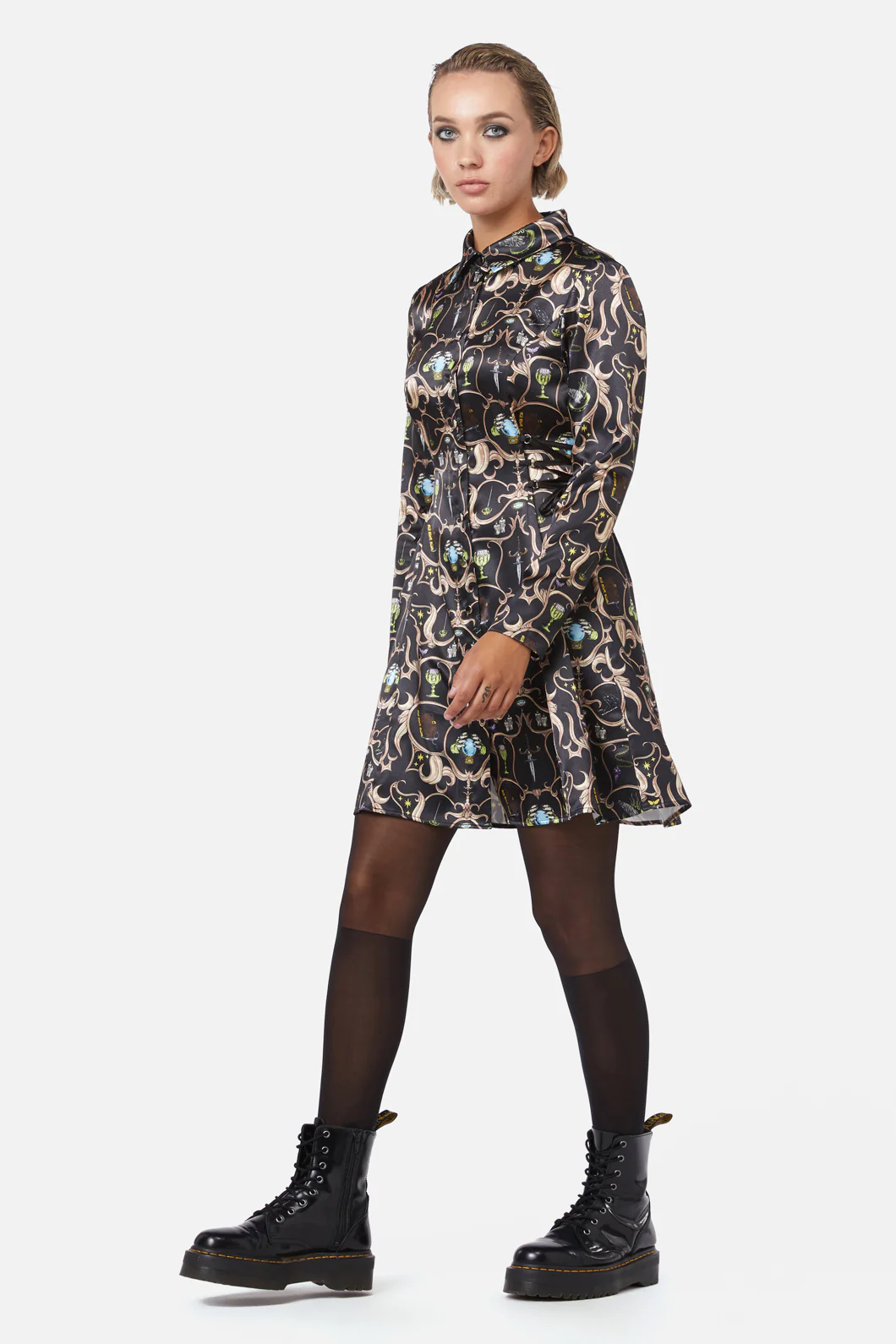 Ceremonial Printed Shirt Dress - Image 3