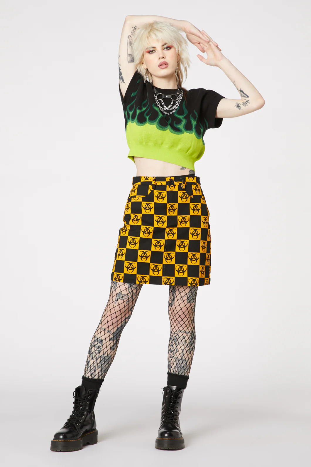 Check Biohazard Mini Skirt - Image 2