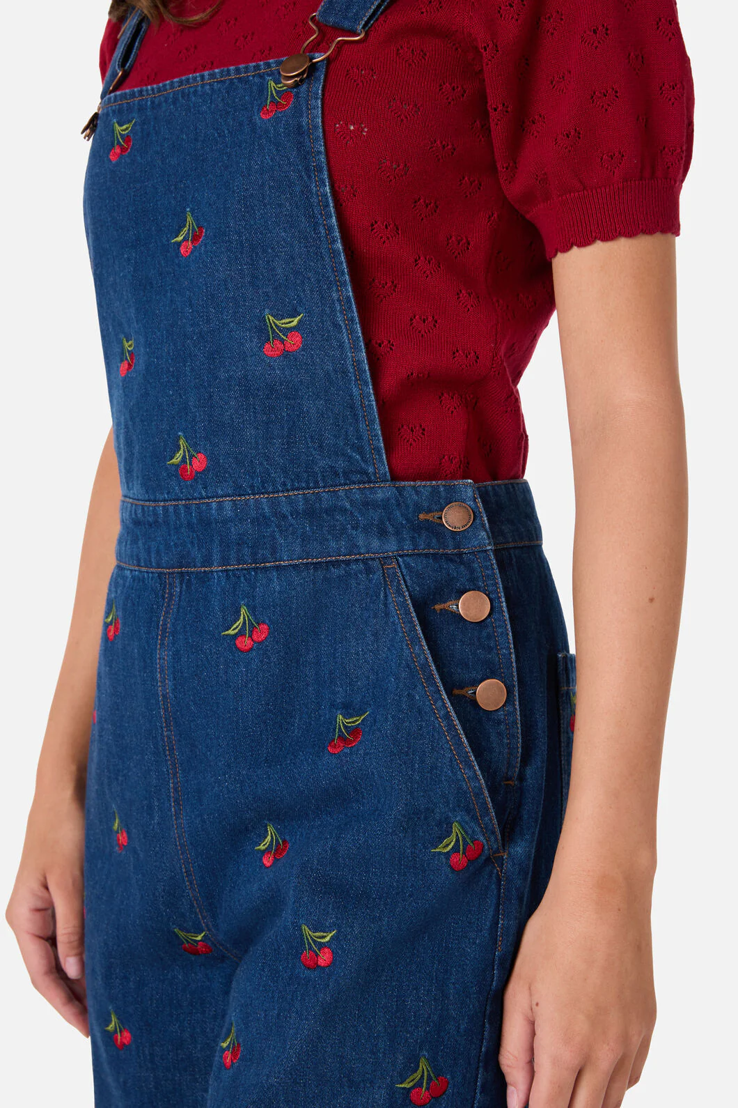 Cherry Embroidered Overall - Image 3
