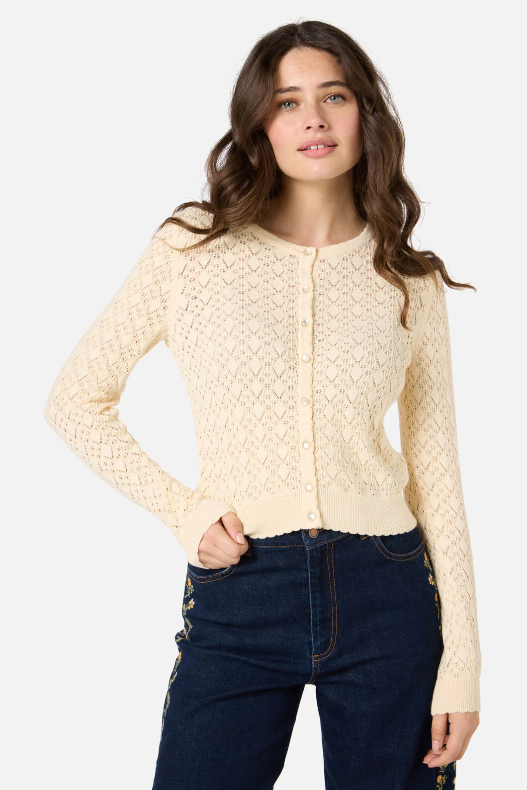 Clarissa Pointelle Cardigan - Image 6