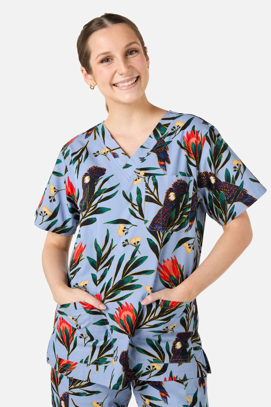 Cockatoo & Protea scrub set - Image 2
