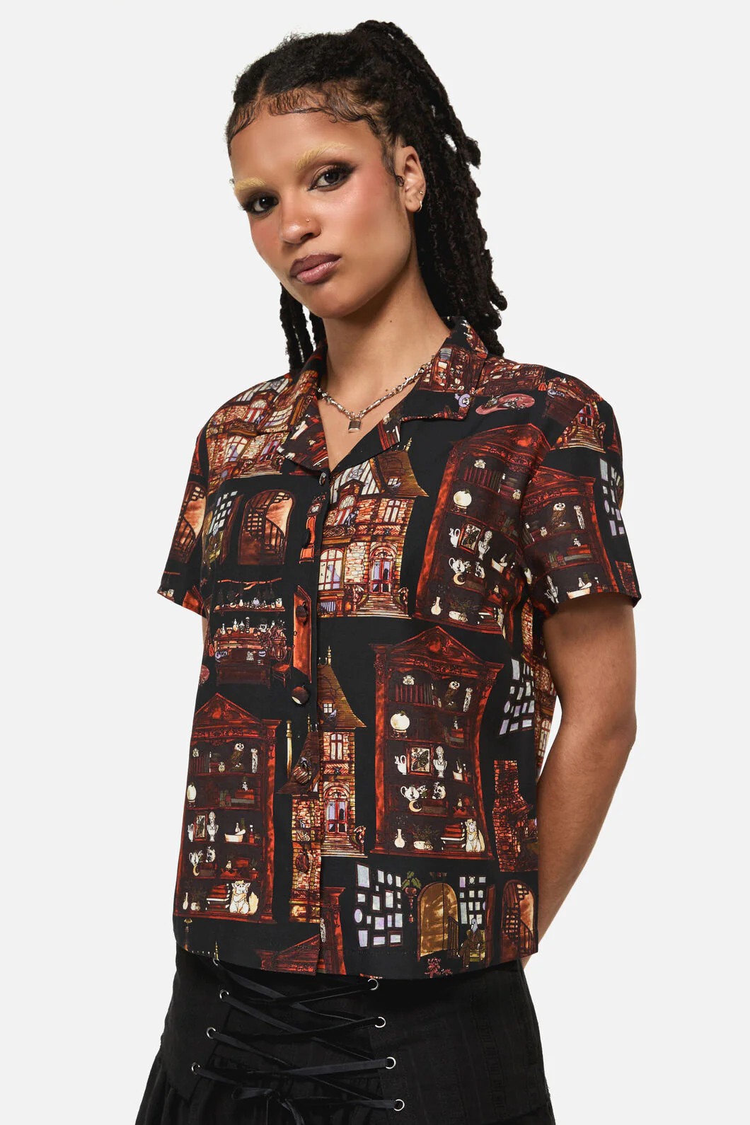Covenstead Goth Print Blouse - Image 2