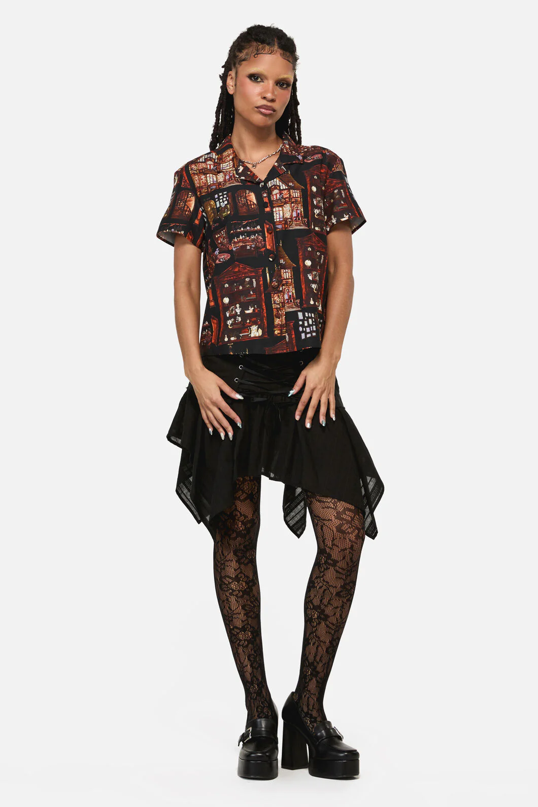Covenstead Goth Print Blouse - Image 4