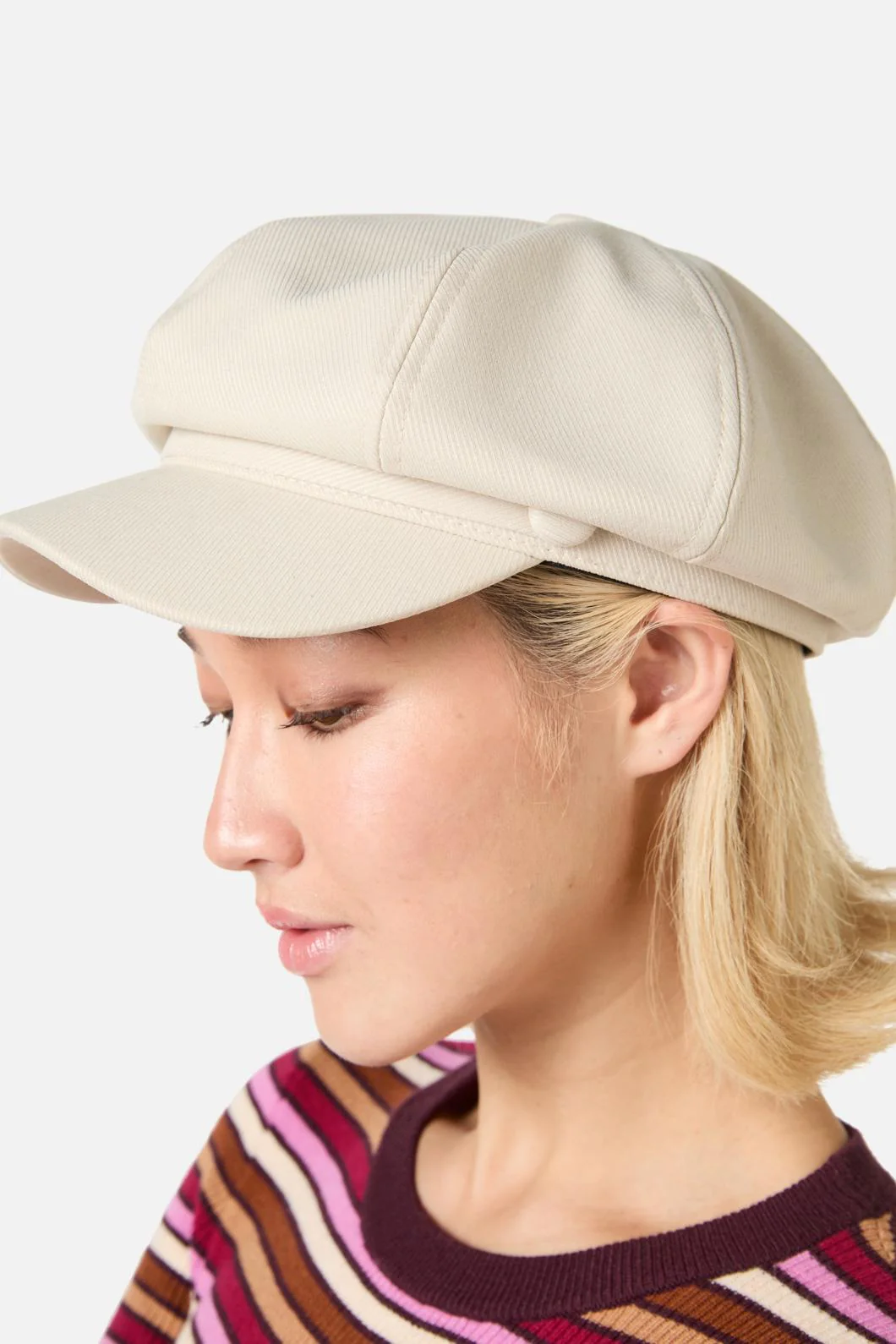 Cream Button Peak Hat - Image 3