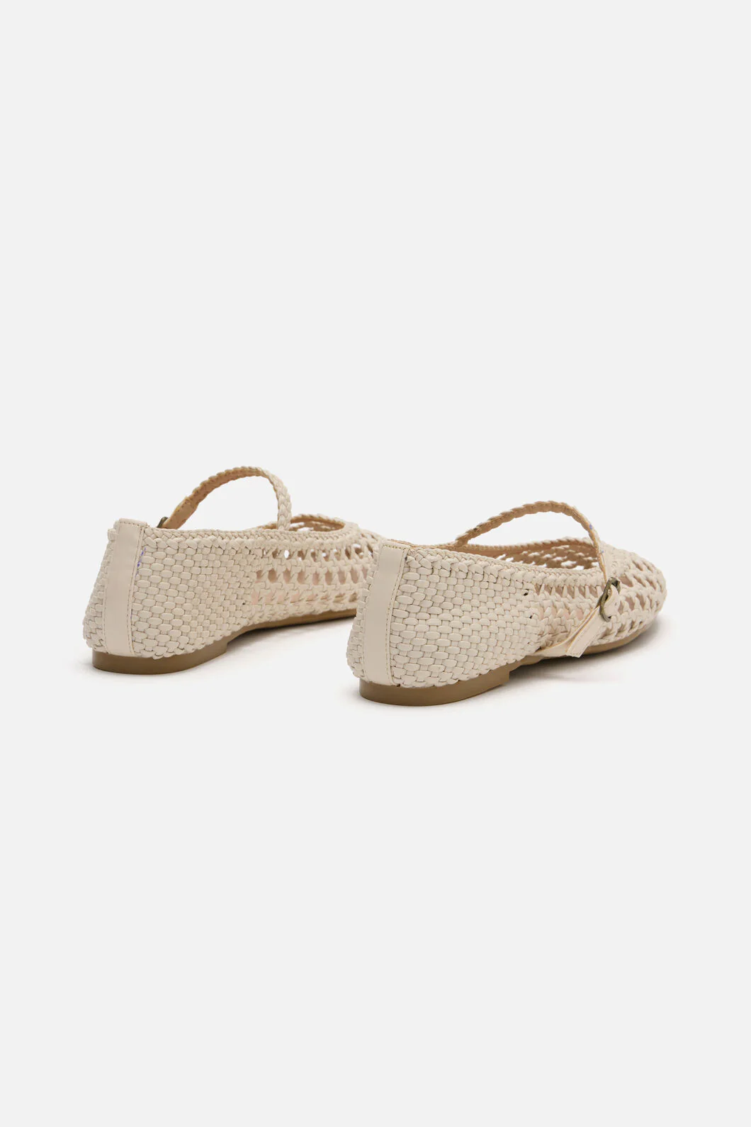 Cream Weave Flat Shoe - Image 4