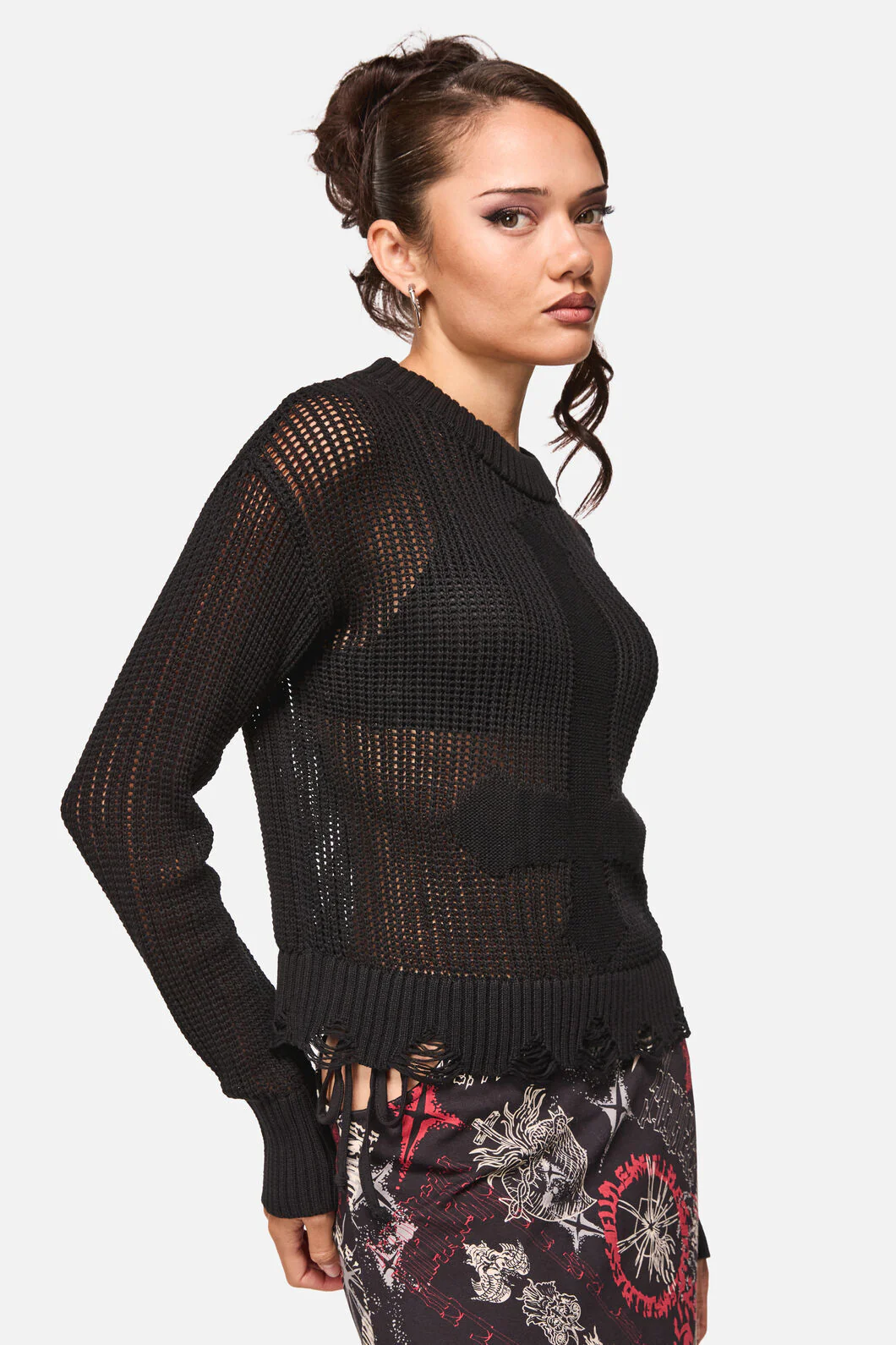 Crossed Distressed Goth Knit - Image 3