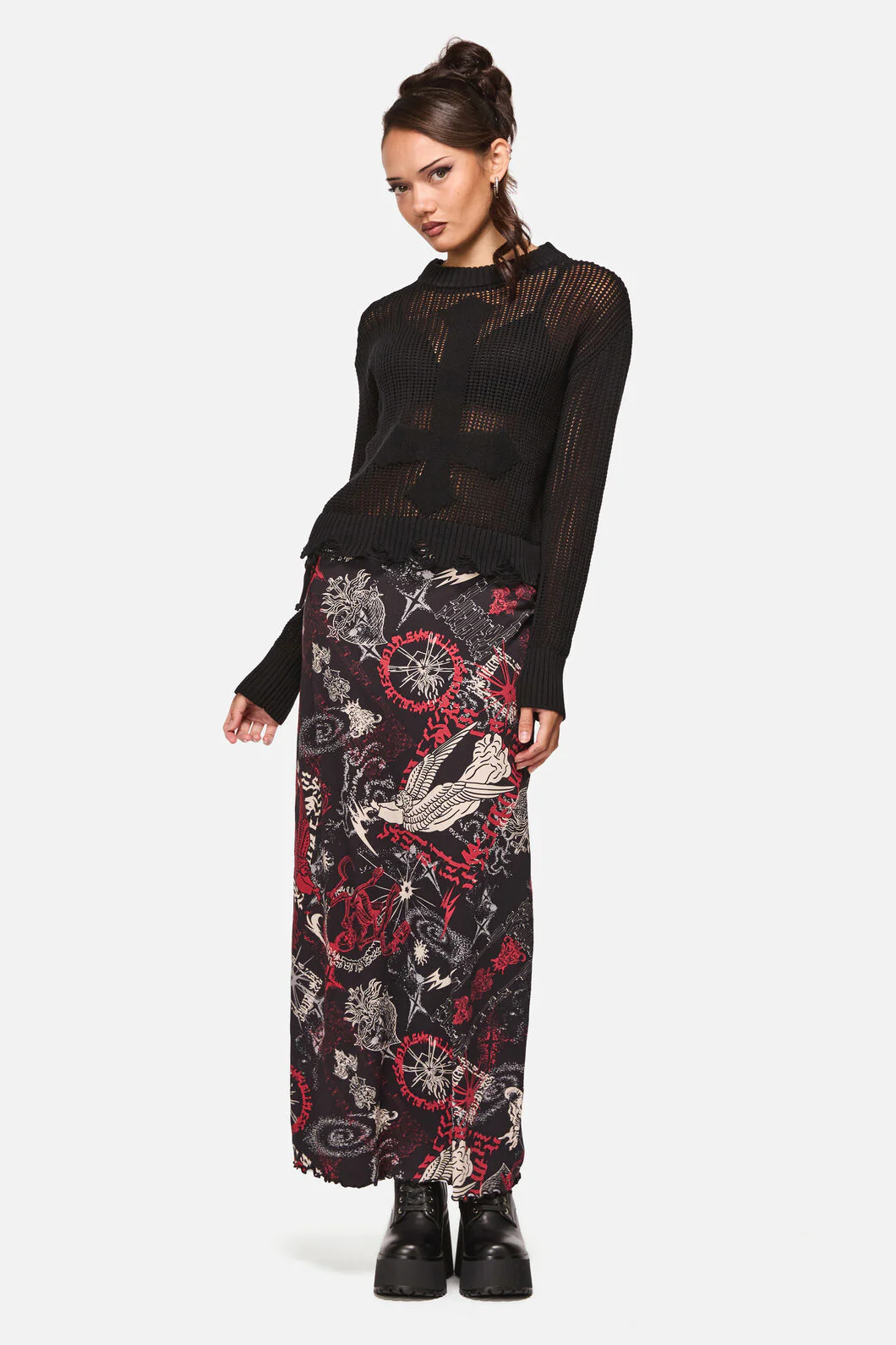 Crossed Distressed Goth Knit - Image 5