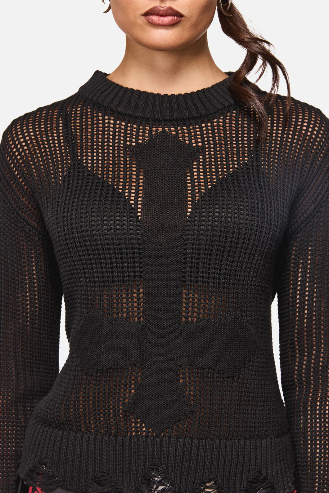 Crossed Distressed Goth Knit - Image 6