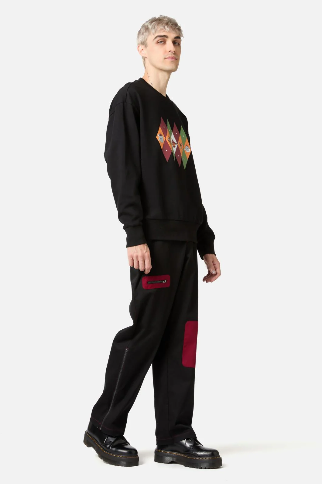 Crowned Cats Argyle Sweater - Image 3