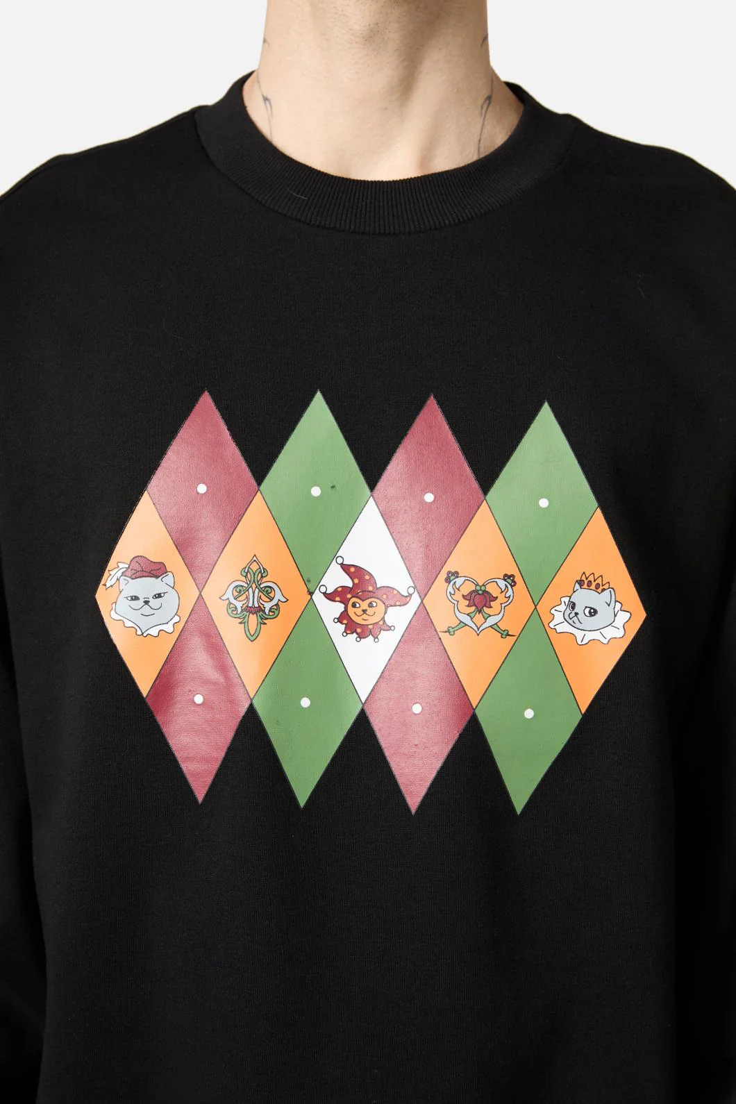 Crowned Cats Argyle Sweater - Image 5