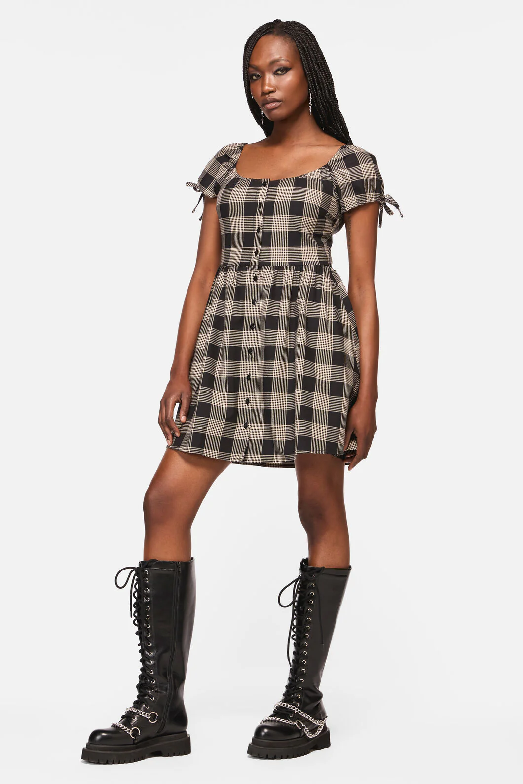 Crypt Check Babydoll Dress - Image 4