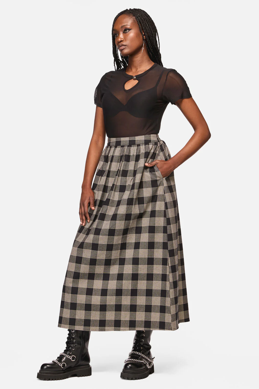Crypt Check Maxi Skirt - Image 2