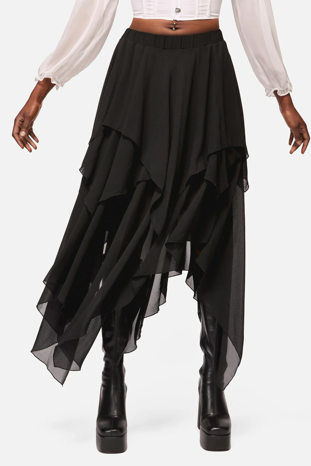 Crypt Layered Hanky Mesh Skirt - Image 2